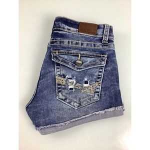 BKE Sabrina distressed cuffed Jean shorts SZ 28 EUC